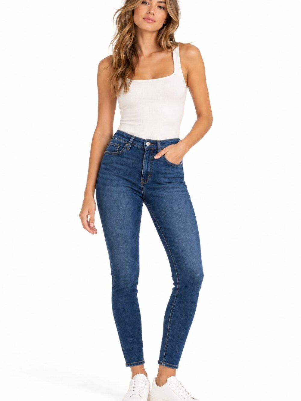 Good American Always Fits Good Legs Skinny Jeans 14-18 Blue High Rise Stretch